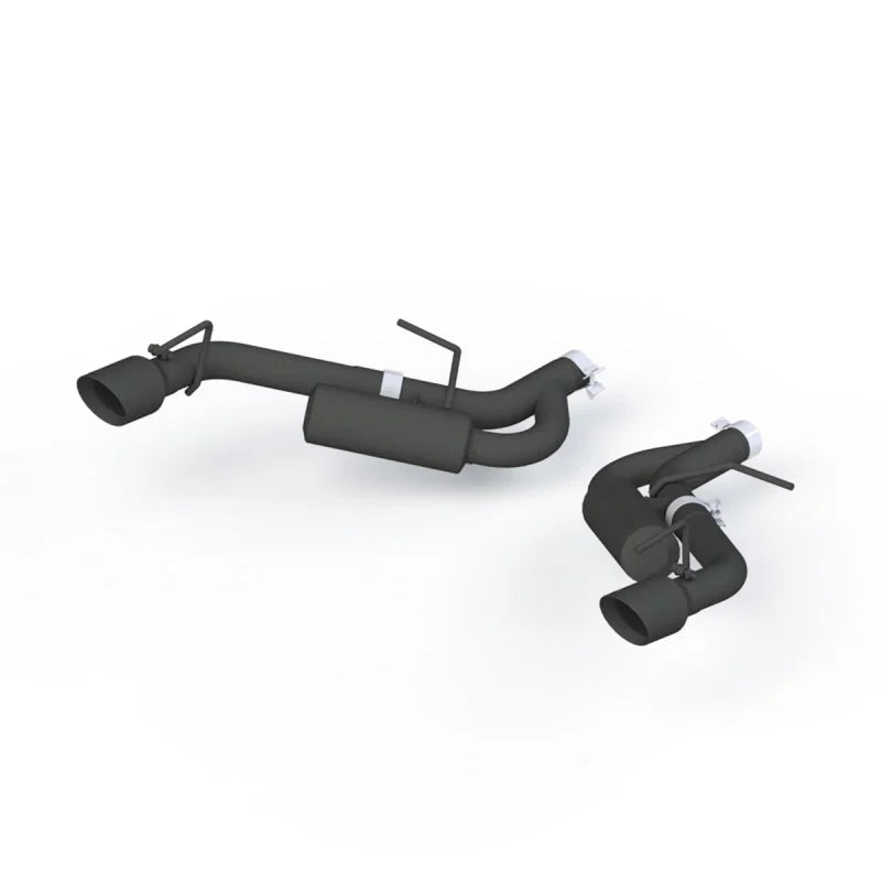 MBRP 16-19 Chevrolet Camaro 2.5in Black Coated Non NPP Axle Back Exhaust System - 4in Dual Wall Tips - Side View