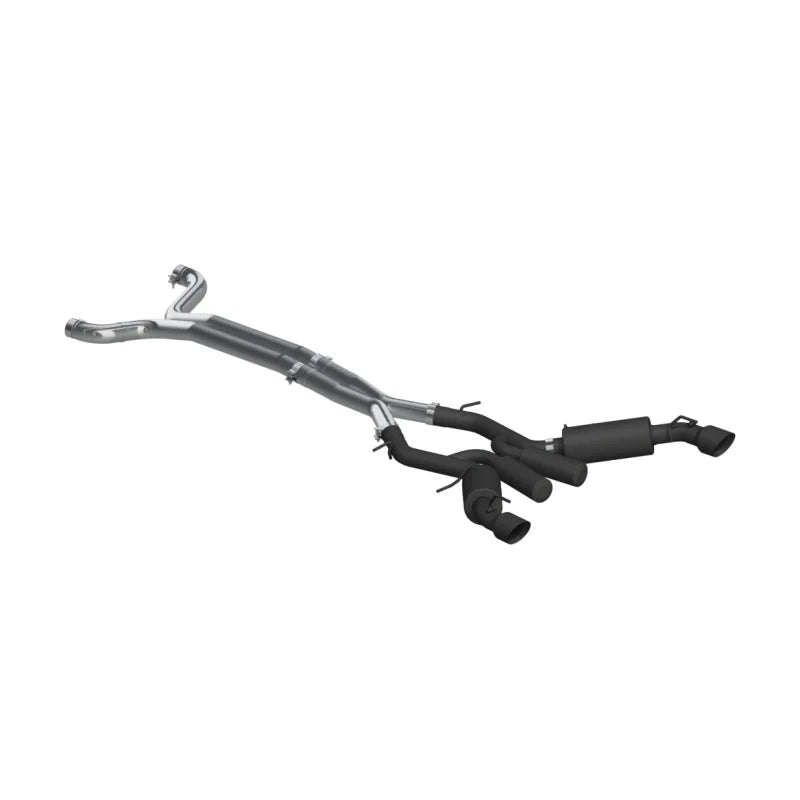MBRP 16-19 Chevrolet Camaro SS 6 Speed 3in Dual Cat Back w/ 4.5in OD Tips - Black (Non NPP Models) - Side View