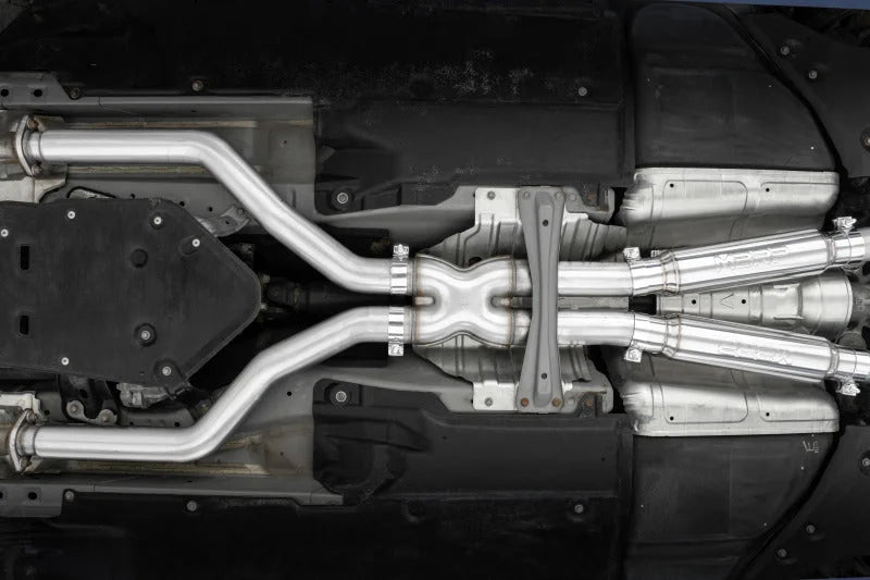 MBRP 16-22 Infiniti Q50 3.0L RWD/AWD 3in Cat-Back Dual Split Rear Street Version T304 - Side View