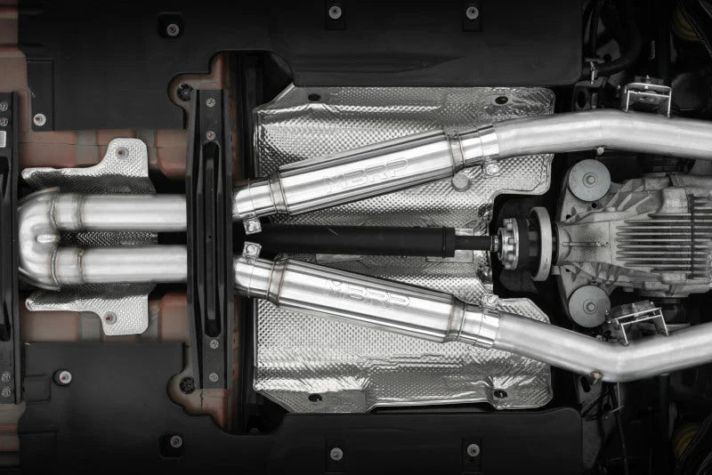 MBRP 17-21 Charger 5.7L 3in Dual Rear Exit Aluminized Catback Exhaust - Side View