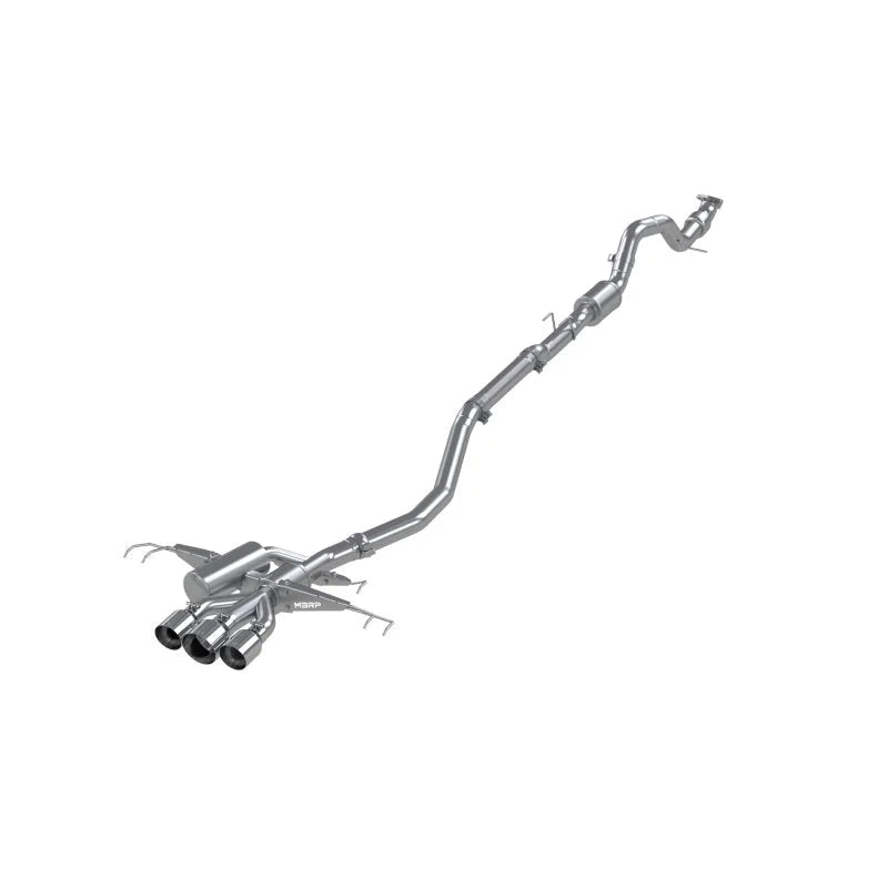 MBRP 17-22 Honda Civic Type R 2.0L T304 Stainless Steel 3.0in Cat-Back w/Triple Center Outlet - Main Product View