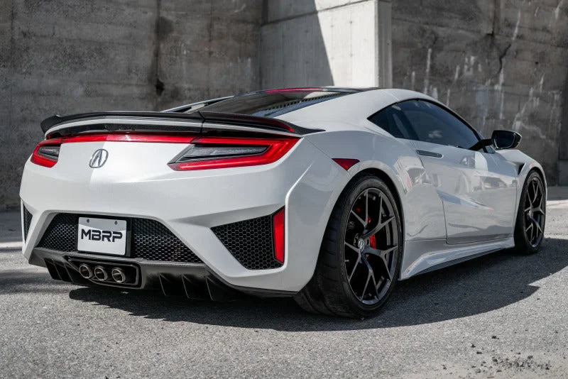 MBRP 17+ Acura NSX 2.5in Dual Split Rear Exit Tips - T304 (Street Version) - Installation View