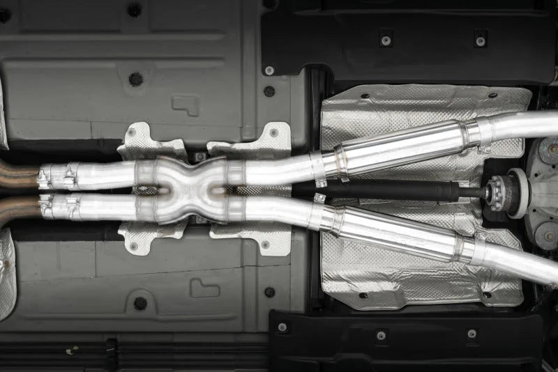 MBRP 17-Up Dodge Challenger 5.7L/6.2L/6.4L Aluminized Catback Exhaust - Side View