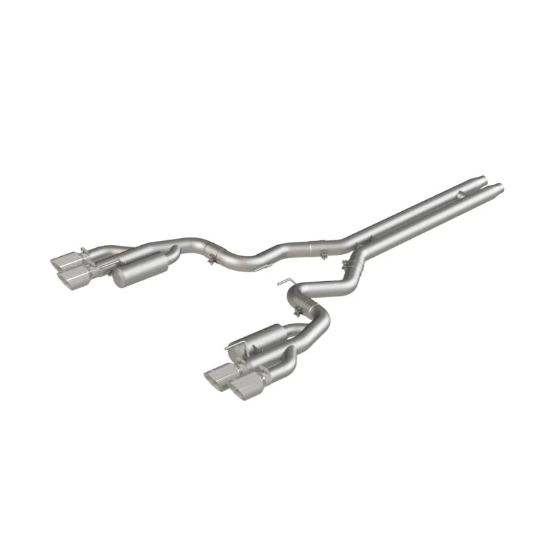 MBRP 18-19 Ford Mustang GT 5.0 3in Cat Back Quad Tip Race Version - AL - Side View