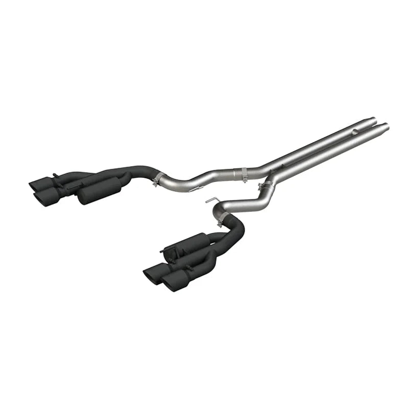 MBRP 18-19 Ford Mustang GT 5.0 3in Cat Back Quad Tip Race Version - Black - Main Product View