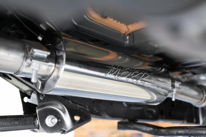 MBRP 18-20 Jeep Wrangler JL 2.5in Single Rear Exit Cat Back Exhaust - Aluminum - Side View