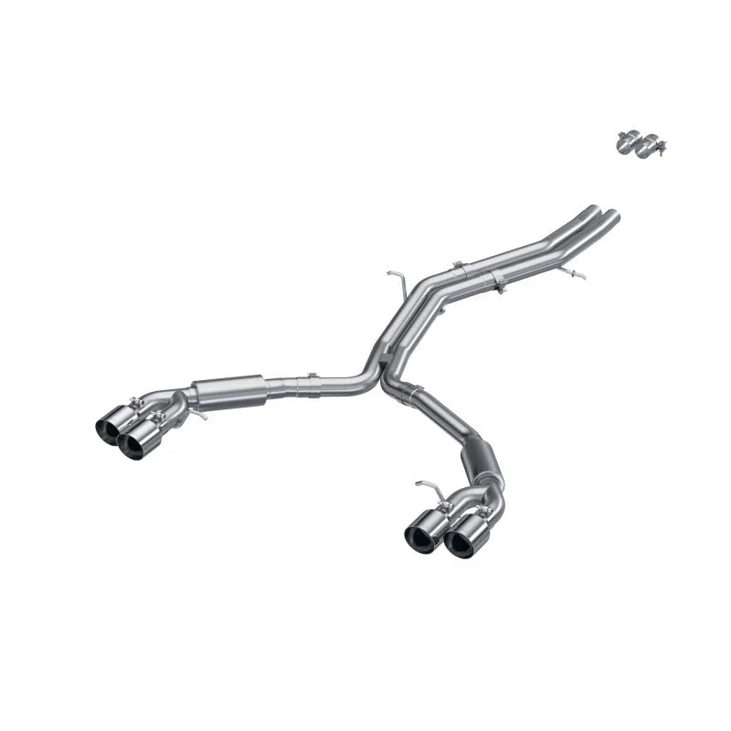 MBRP 18-21 Audi S5 Coupe/S4 Sedan T304 SS 2.5in Cat-Back Quad Rear Exit Exhaust - SS Tips - Main Product View