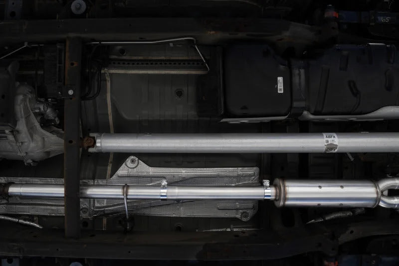 MBRP 19-21 Chevrolet Silverado 1500 5.3L 3in Cat Back w/ 2.5in OD Carbon Fiber Tips - T304 - Side View