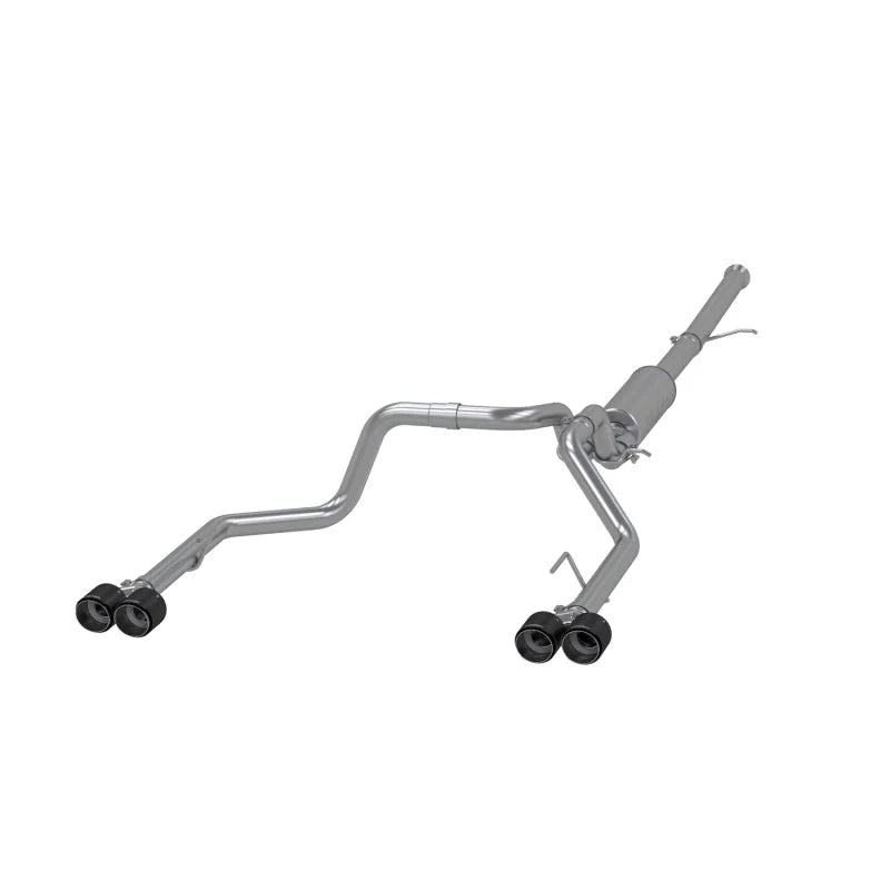 MBRP 19-21 Chevy Silverado 1500 6.2L 2.5in Dual Split Rear Cat Back w/ Quad Carbon Fiber Tips- T304 - Main Product View