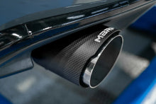 Load image into Gallery viewer, MBRP 19-21 VW Jetta GLI T304 SS 3in Cat-Back Dual Split Rear Exit Exhaust - Carbon Fiber Tips - Installation View