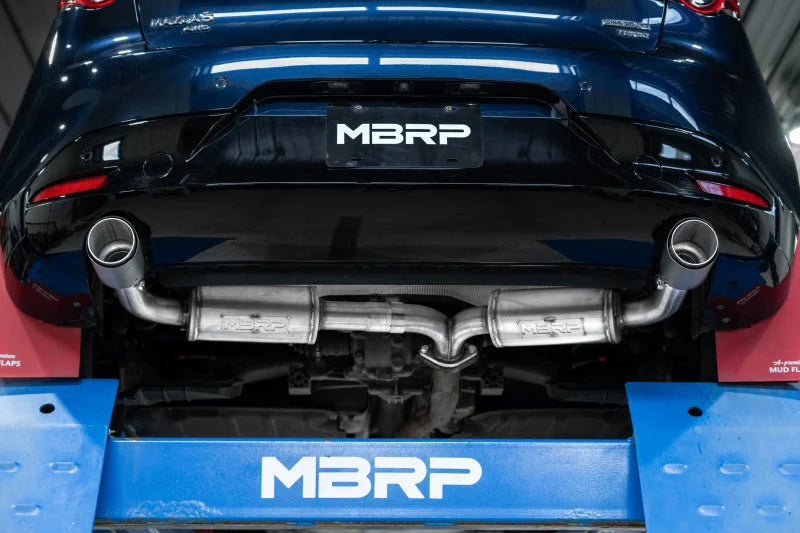 MBRP 19-23 Mazda 3 Hatchback T304SS 2.5in Axle-Back, Dual Rear Exit Street Profile - Side View