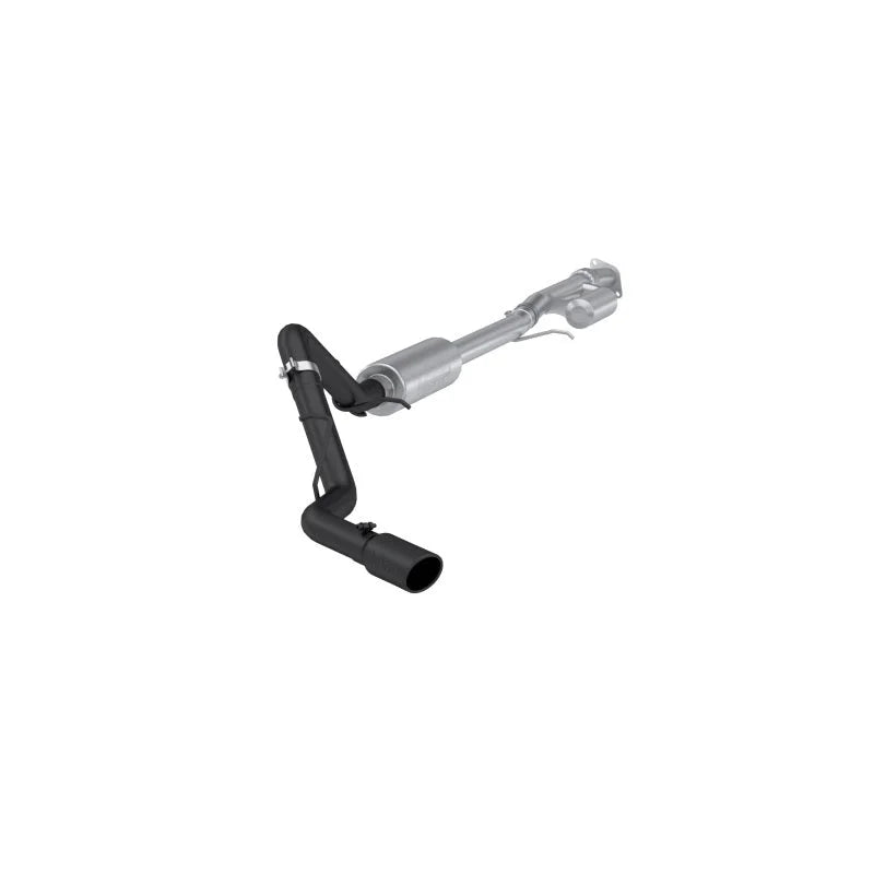 MBRP 19-24 GM 1500 Silverado/Sierra 2.7L Blk-Coated Alum. Steel 3in Cat-Back Single Side 4in Blk Tip - Main Product View