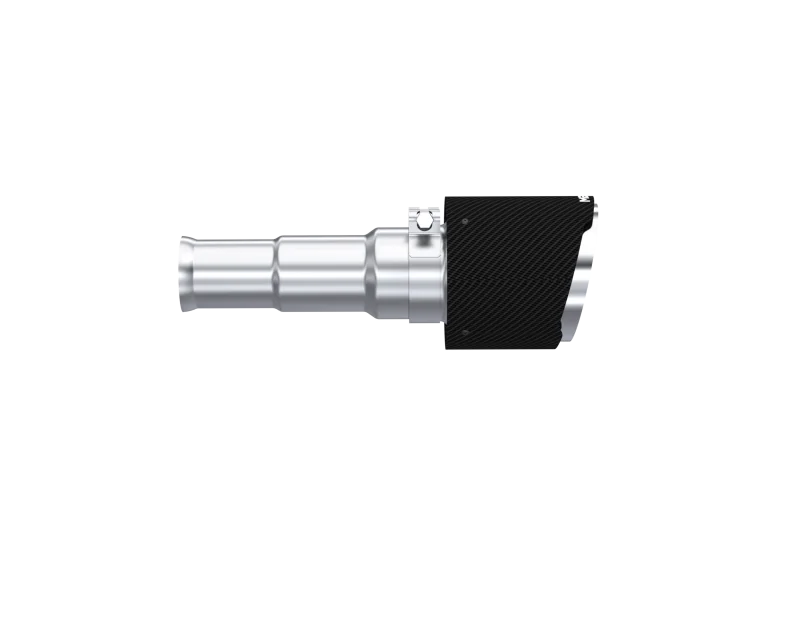 MBRP 19-24 Ram 1500 5.7L Hemi 3in Inl. 5in OD DW Angle Cut T304 Carbon Exhaust Tips - Pairs - Side View