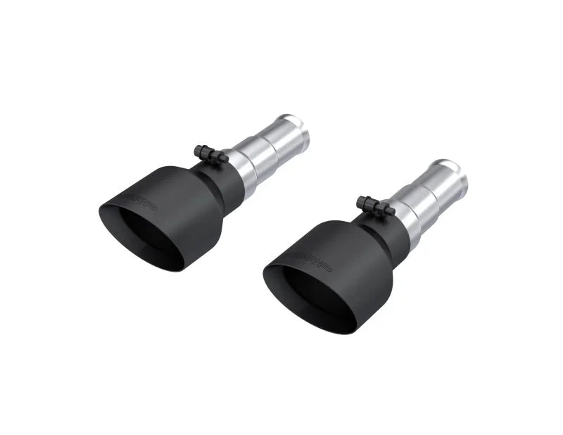 MBRP 19-24 Ram 1500 5.7L Hemi 3in Inlet 5in OD Dual Wall Angle Cut T304 BLK Tips - Pairs - Main Product View