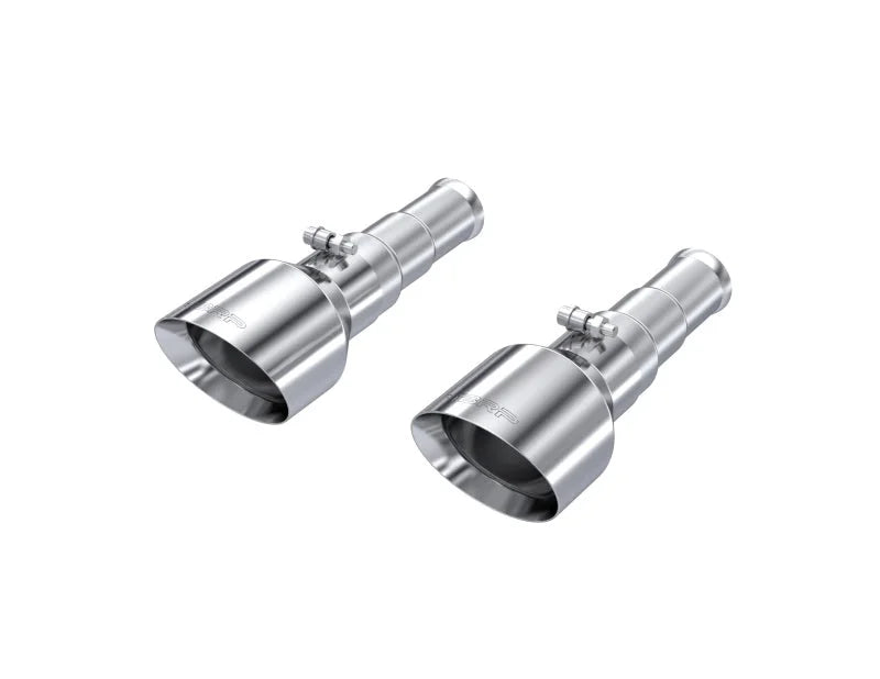 MBRP 19-24 Ram 1500 5.7L Hemi 3in Inlet 5in OD Dual Wall Angle Cut T304 SS Exhaust Tips - Pairs - Main Product View