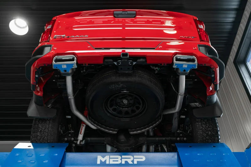 MBRP 19-Up Chevy Silverado 1500 6.2L 2.5in Catback Dual Rear Exit Aluminized - Back View