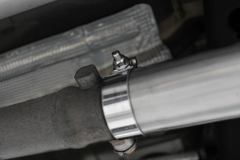 MBRP 20-21 Chevrolet/GMC 1500 6.2L T409 Stainless Steel 3in Muffler Bypass - Back View