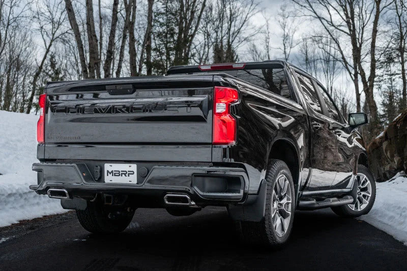 MBRP 20-21 Chevrolet/GMC 1500 6.2L T409 Stainless Steel 3in Muffler Bypass - Installation View