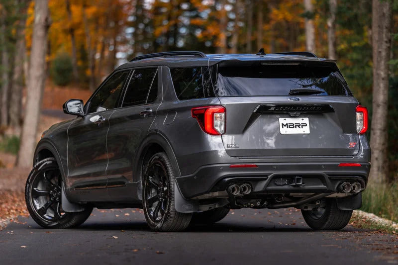 MBRP 20-21 Ford Explorer ST 3.0L EcoBoost Dual Rear Exit Axle Back w/ Quad Tip AL Exhaust System - Installation View