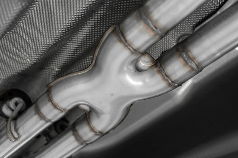 MBRP 20-21 Ford Explorer ST 3.0L Ecoboost SS 2.5in Dual Rear Exit w/ Carbon Fiber Quad Tips - T304 - Back View