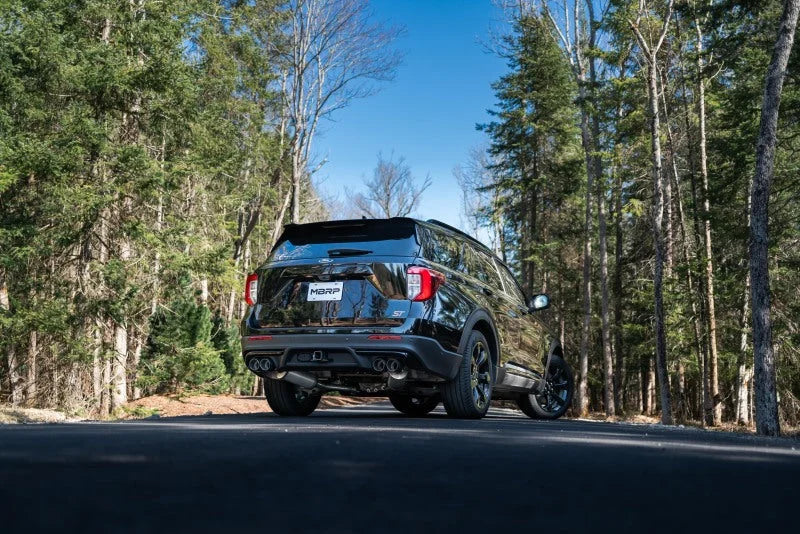 MBRP 20-21 Ford Explorer ST 3.0L Ecoboost SS 2.5in Dual Rear Exit w/ Quad Tips - AL - Installation View