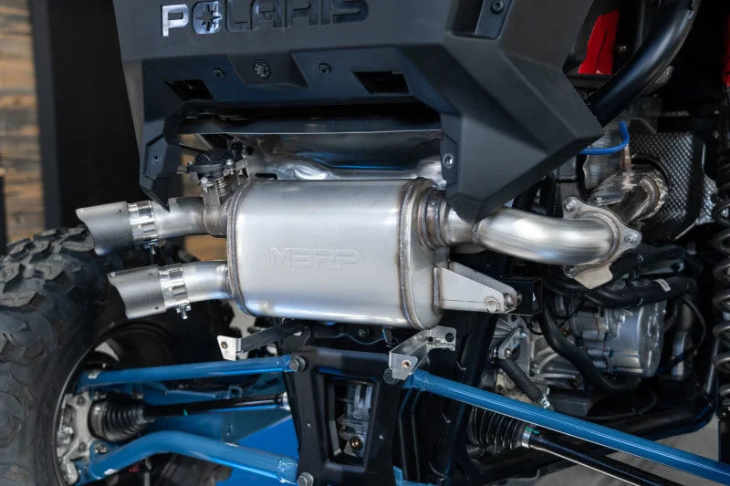 MBRP 20-22 Polaris RZR Pro XP 2.5in Slip-On Active Exhaust Dual Out - Side View