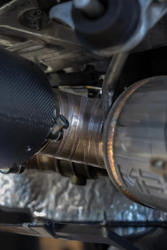 MBRP 20-24 Chevrolet Corvette C8 3in Active Cat Back Quad Split Rear Exit Exhaust w/ AFM Sims - Back View