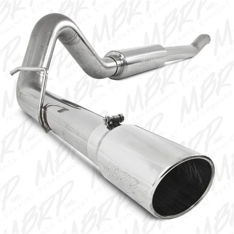 MBRP 2003-2007 Ford F-250/350 6.0L EC/CC Cat Back Single Side (Stock Cat) - Side View