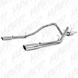 Load image into Gallery viewer, MBRP 2003 Dodge Ram Hemi 1500 5.7L SC/CC-SB Cat Back Dual Split Rear - Side View