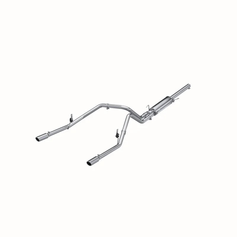 MBRP 2004-2005 Dodge Ram Hemi 1500 5.7L SC/CC-SB Cat Back Dual Split Rear - Side View