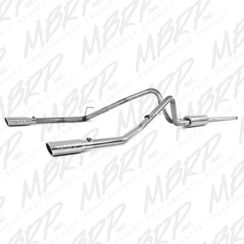 MBRP 2004-2008 Ford F150 4.6/5.4L EC/CC-SB Cat Back Dual Split Rear - Side View