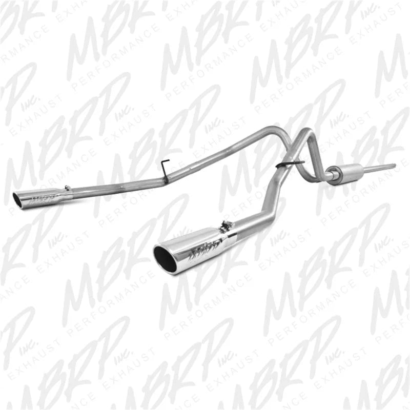 MBRP 2004-2008 Ford F150 4.6/5.4L EC/CC-SB Cat Back Dual Split Rear - Side View