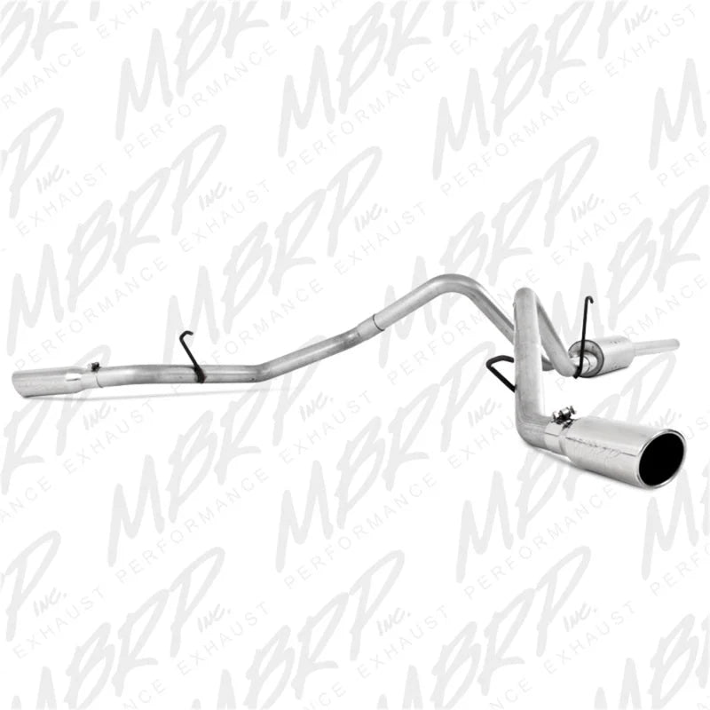 MBRP 2006-2008 Dodge Ram Hemi 1500 5.7L SC/CC-SB Cat Back Dual Split Side - Side View