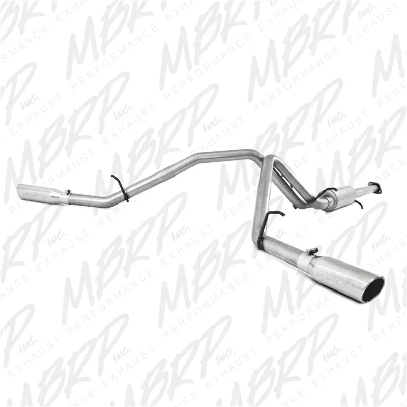 MBRP 2007-2008 Chev/GMC 1500 (Next Gen.) CC EC (excl. 8 bed) 4.8/5.3L/6.0L Cat Back Dual Split - Side View