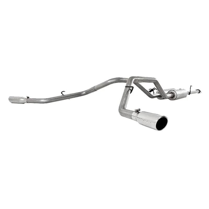 MBRP 2009-2010 Toyota Tundra 5.7L EC-Std. & SB/CC-SB Cat Back Dual Split Side - Side View