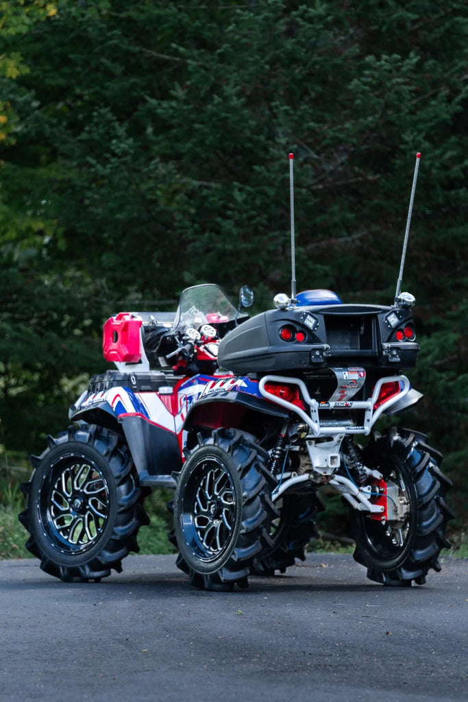 MBRP 2011+ Polaris Sportsman Touring 850 T304 Stainless Single Slip-On Performance Series - Installation View