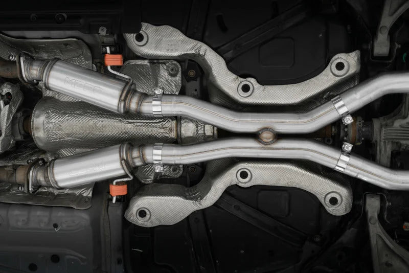MBRP 2012+ Jeep Grand Cherokee SRT 6.4L 3in Dual Rear Exit Aluminized Catback Exhaust - T304 Tips - Side View