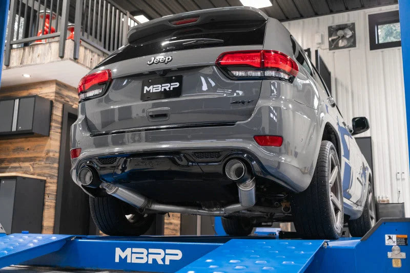 MBRP 2012+ Jeep Grand Cherokee SRT 6.4L 3in Dual Rear Exit T304SS Catback Exhaust - CF Tips - Side View