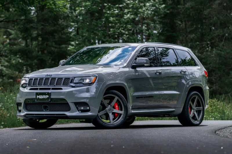 MBRP 2012+ Jeep Grand Cherokee SRT 6.4L 3in Dual Rear Exit T304SS Catback Exhaust - CF Tips - Back View