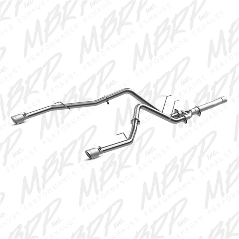 MBRP 2014 Dodge Ram 1500 3.0L EcoDiesel 2.5in Filter Back Exhaust Dual Split Rear Exit Alum - Side View