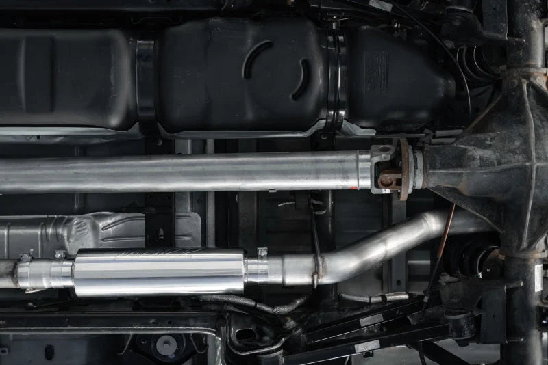 MBRP 2014+ Ram 2500/3500 6.4L Hemi Cat Back Single Side Exit AL Series - Aluminized - Back View