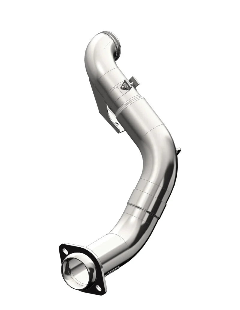 MBRP 2015 Ford 6.7L Powerstroke (Non Cab & Chassis Only) 4in Turbo Down-Pipe T409 Aluminized - Side View