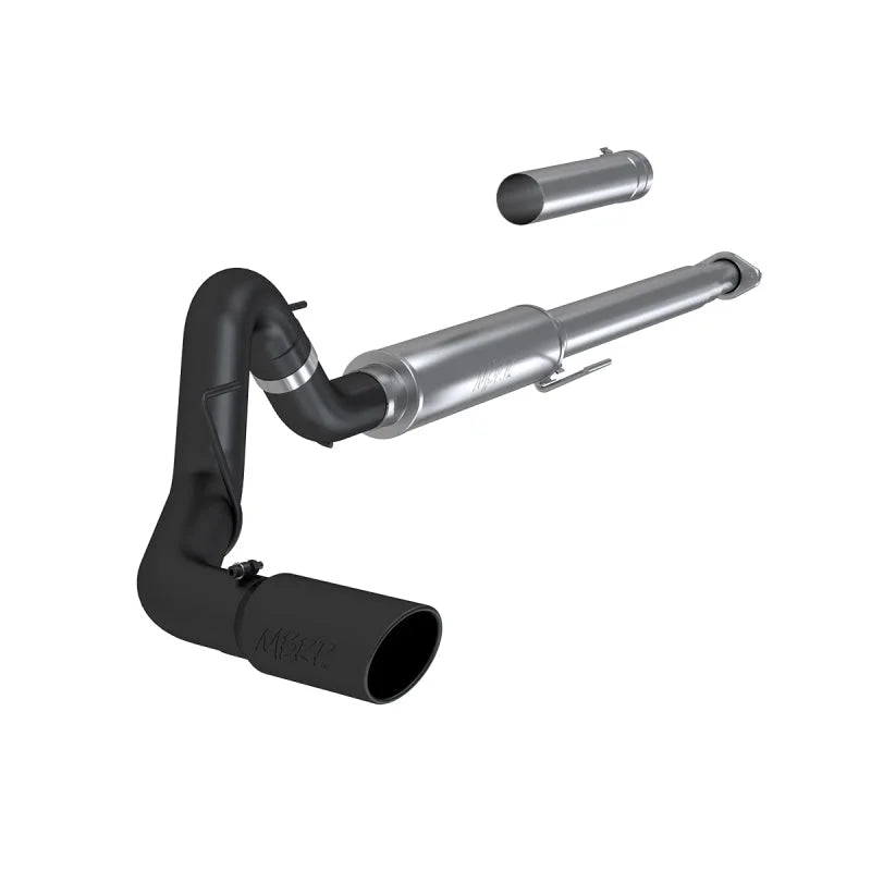MBRP 2015 Ford F-150 2.7L / 3.5L EcoBoost 4in Cat Back Single Side Black Exhaust System - Side View
