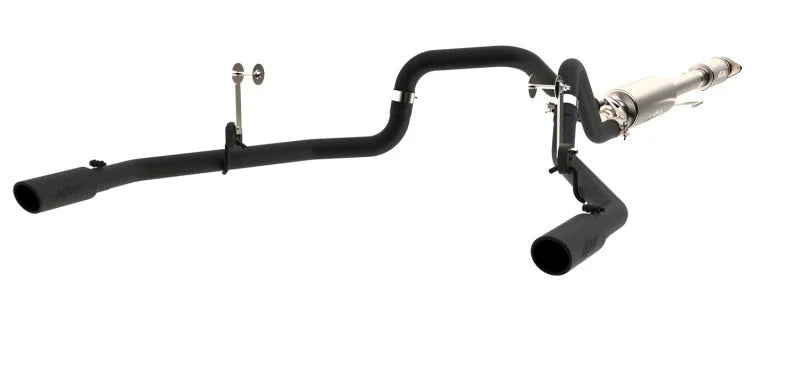 MBRP 2015 Ford F-150 5.0L 3in Cat Back Dual Split Rear Exit Black Exhaust System - Side View