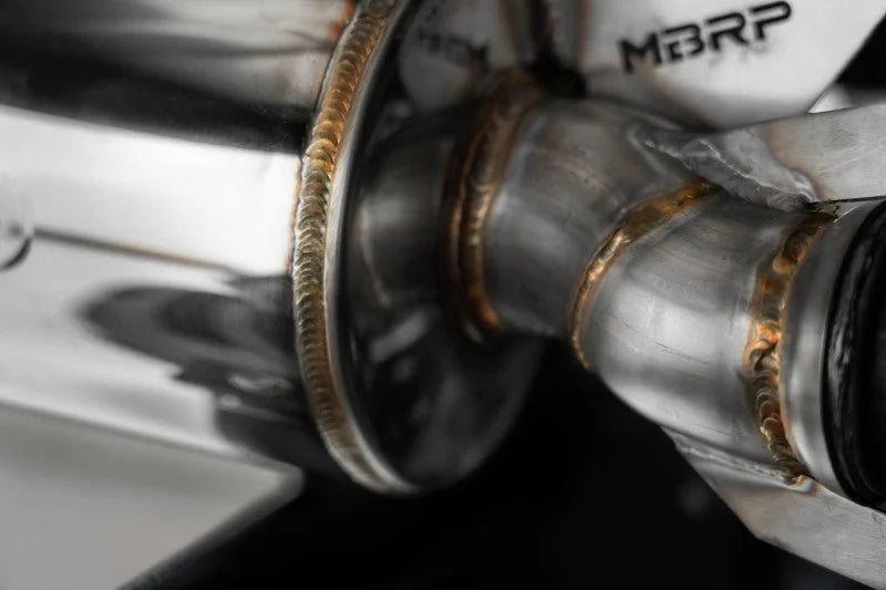 MBRP 2015 Polaris Hawkeye 325/Sportsman ETX 5in Single Slip-On Performance Series Exhaust - Back View
