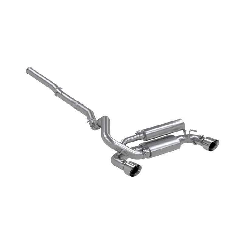 MBRP 2016+ Ford Focus RS 3in Aluminized Dual Outlet Cat-Back Exhaust - Side View