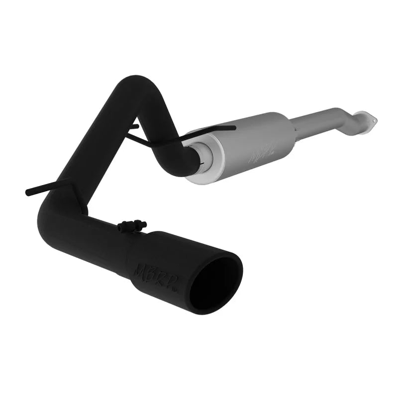 MBRP 2016 Toyota Tacoma 3.5L Cat Back Single Side Exit Black Exhaust System - Side View