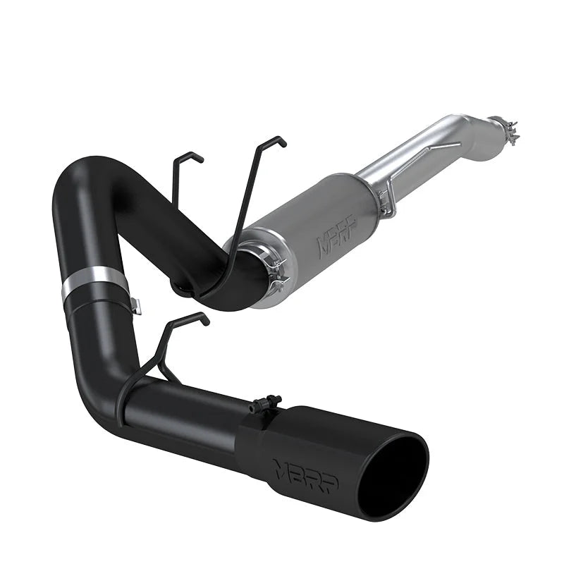 MBRP 2017+ Ford F-250/350 Crew Cab 6.2L/7.3L Cat Back Single Side Black Finish - Main Product View