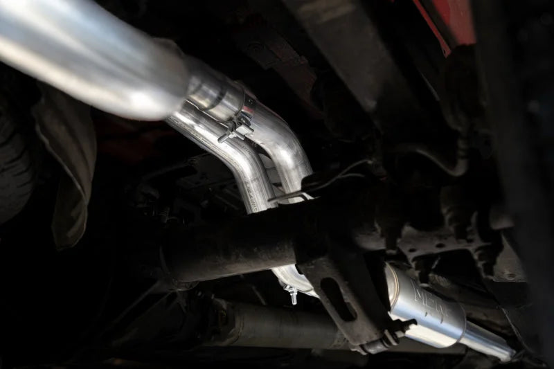 MBRP 2019+ Chevrolet Silverado 1500 / 2019+ GMC Sierra 1500 Alum. 3in Armor Lite Cat-Back Exhaust - Back View