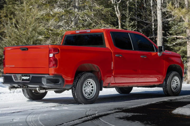 MBRP 2019+ Chevrolet Silverado 1500 / 2019+ GMC Sierra 1500 Alum. 3in Armor Lite Cat-Back Exhaust - Installation View